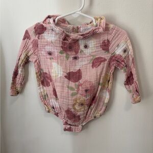 Angel Dear Pink Floral Long-Sleeve One-Piece